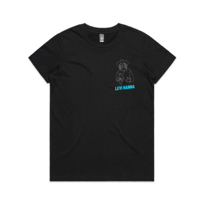 Womens Black TShirt FFC 2025 [text + image on back] Thumbnail