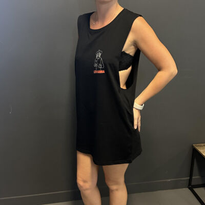 Womens Black Tank Dress FFC 2025 [text on back] Thumbnail